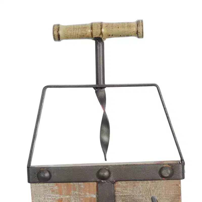 Porte-bouteilles mural en bois style industriel marron