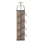 Porte-bouteilles mural en bois style industriel marron