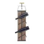 Porte-bouteilles mural en bois style industriel marron