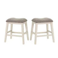 Simple Relax Set of 2 Upholstered Counter Stools in Dark Grey and White