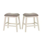 Simple Relax Set of 2 Upholstered Counter Stools in Dark Grey and White