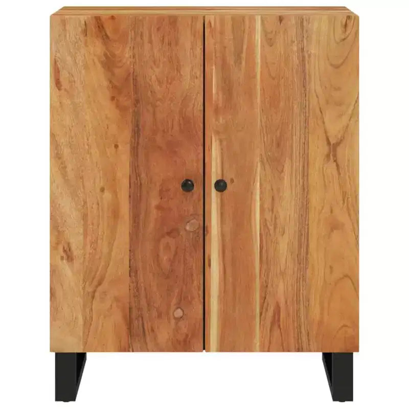 Buffet en bois d'acacia, design industriel avec cadre noir