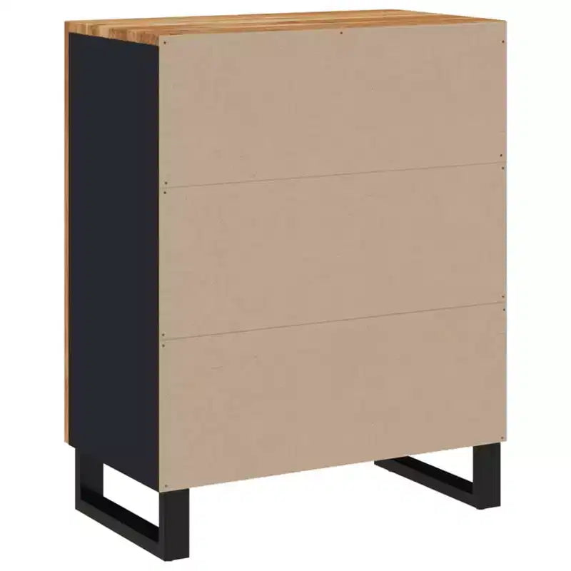 Buffet en bois d'acacia, design industriel avec cadre noir
