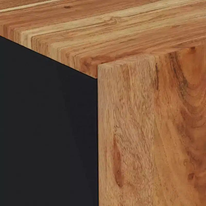 Buffet en bois d'acacia, design industriel avec cadre noir