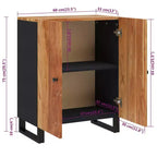 Buffet en bois d'acacia, design industriel avec cadre noir