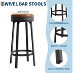 Tabouret de bar pivotant à 360°, hauteur comptoir, en cuir PU
