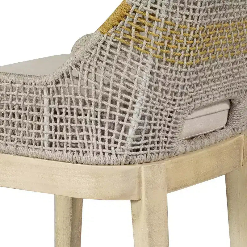 Chaise de bar Royal Hampton 30 pouces | Bois de manguier fait main | Tressage en corde de coton