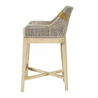 Chaise de bar Royal Hampton 30 pouces | Bois de manguier fait main | Tressage en corde de coton