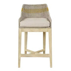 Chaise de bar Royal Hampton 30 pouces | Bois de manguier fait main | Tressage en corde de coton