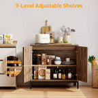 Meuble buffet en rotin, meuble de rangement de cuisine