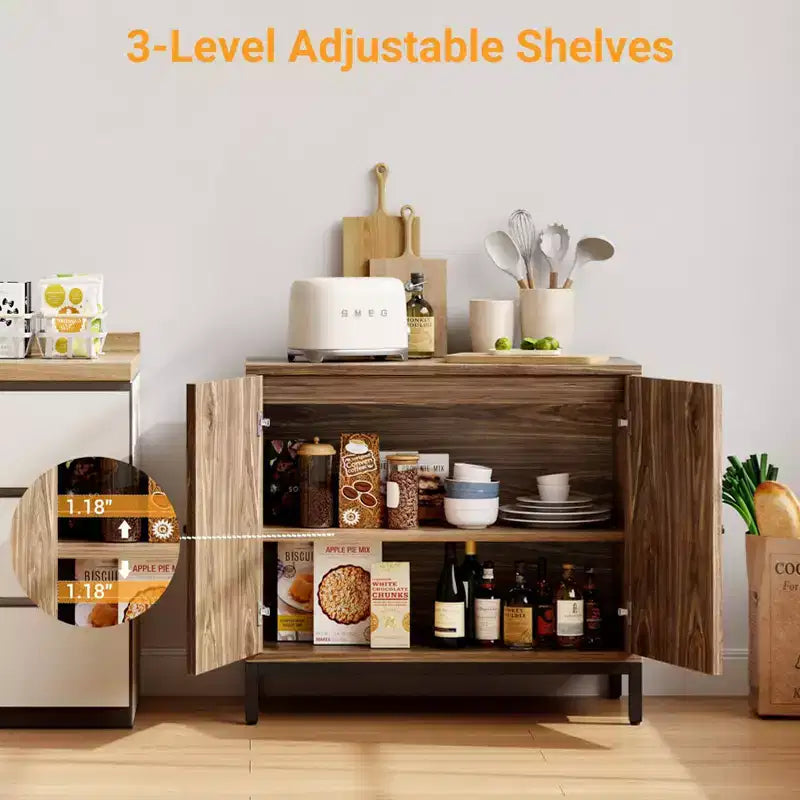 Meuble buffet en rotin, meuble de rangement de cuisine