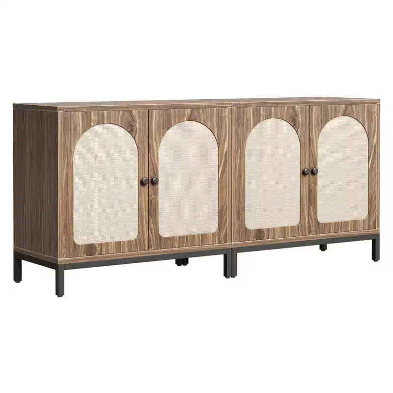 Meuble buffet en rotin, meuble de rangement de cuisine