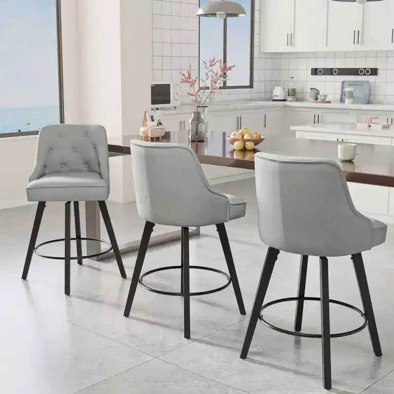 Tabouret de bar pivotant à 360° élégant avec coussin moelleux et construction robuste