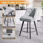 Tabouret de bar pivotant à 360° élégant avec coussin moelleux et construction robuste