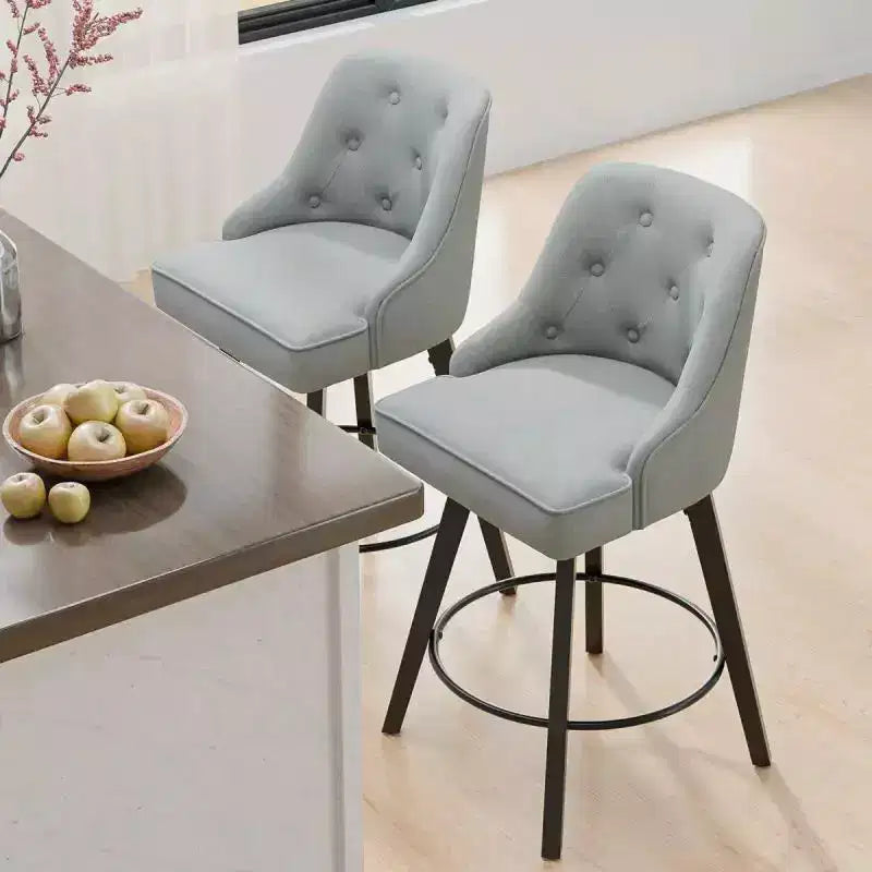 Tabouret de bar pivotant à 360° élégant avec coussin moelleux et construction robuste