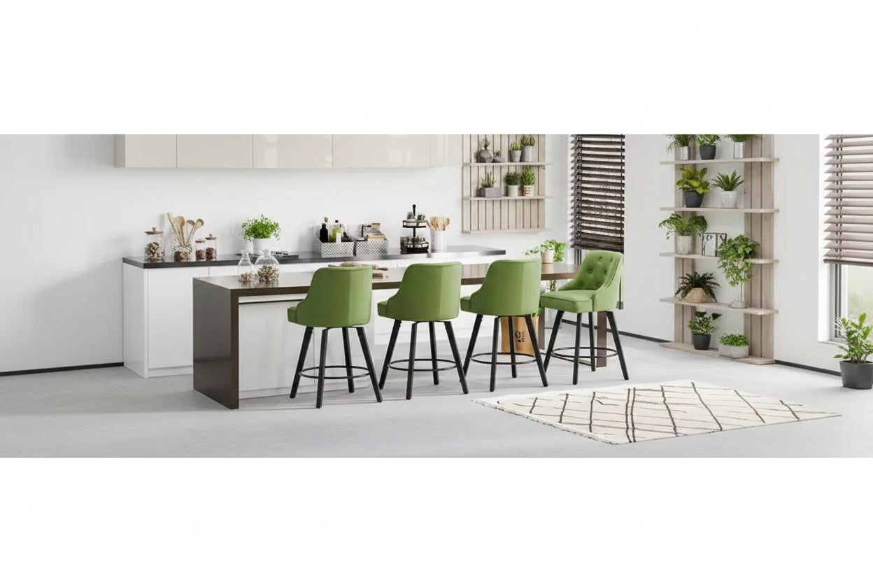 Tabouret de bar pivotant à 360° élégant avec coussin moelleux et construction robuste