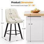Tabouret de bar pivotant à 360° élégant avec coussin moelleux et construction robuste