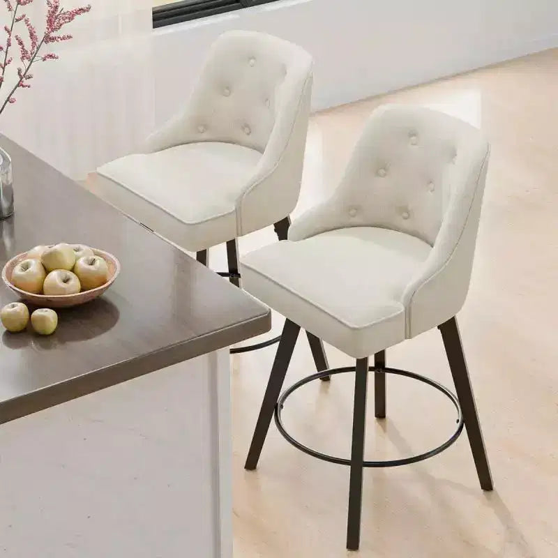 Tabouret de bar pivotant à 360° élégant avec coussin moelleux et construction robuste