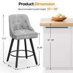 Tabouret de bar pivotant à 360° élégant avec coussin moelleux et construction robuste