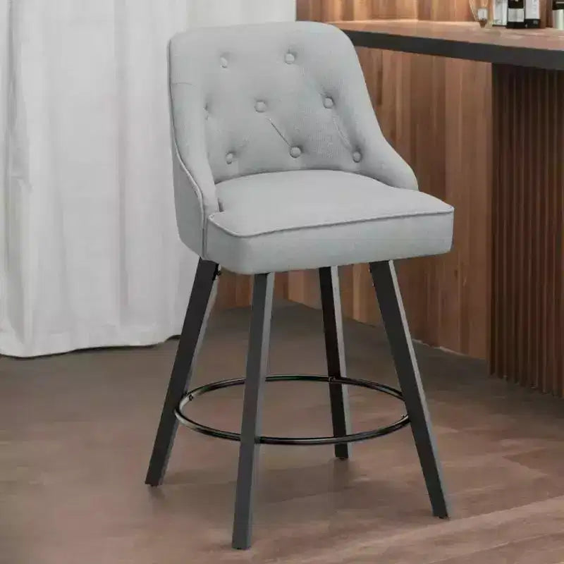 Tabouret de bar pivotant à 360° élégant avec coussin moelleux et construction robuste