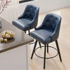 Tabouret de bar élégant en similicuir pivotant à 360°, design raffiné avec coussin moelleux et construction robuste