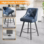 Tabouret de bar élégant en similicuir pivotant à 360°, design raffiné avec coussin moelleux et construction robuste