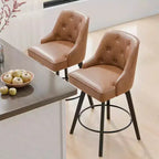 Tabouret de bar élégant en similicuir pivotant à 360°, design raffiné avec coussin moelleux et construction robuste