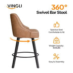 Tabouret de bar élégant en similicuir pivotant à 360°, design raffiné avec coussin moelleux et construction robuste