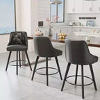 Tabouret de bar élégant en similicuir pivotant à 360°, design raffiné avec coussin moelleux et construction robuste