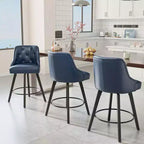 Tabouret de bar élégant en similicuir pivotant à 360°, design raffiné avec coussin moelleux et construction robuste