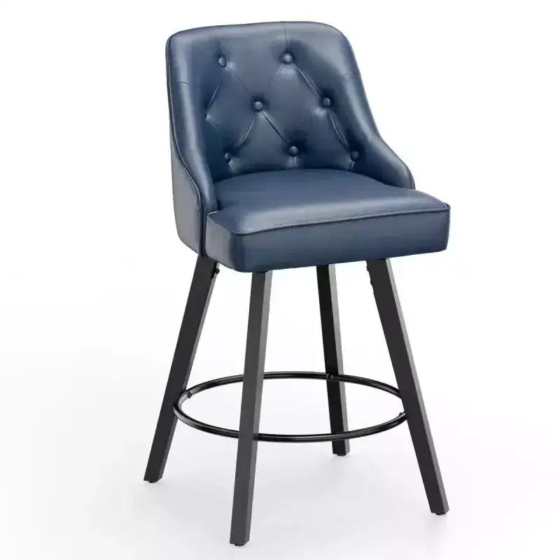 Tabouret de bar élégant en similicuir pivotant à 360°, design raffiné avec coussin moelleux et construction robuste