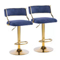 Karl Home Cream Corduroy Upholstered Adjustable Bar Stool With Gold Tone Base