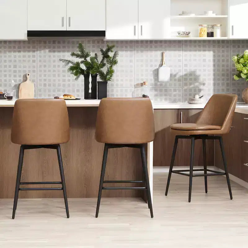 Tabouret de bar pivotant à hauteur de bar avec assise à double couche