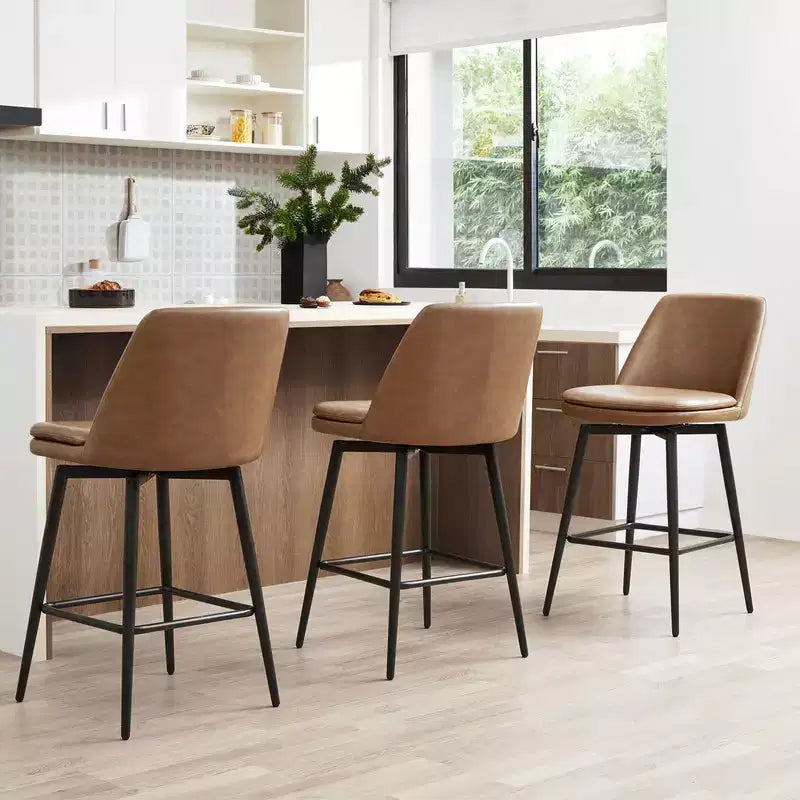 Tabouret de bar pivotant à hauteur de bar avec assise à double couche