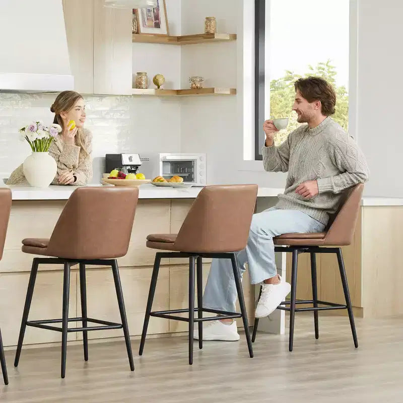 Tabouret de bar pivotant à hauteur de bar avec assise à double couche