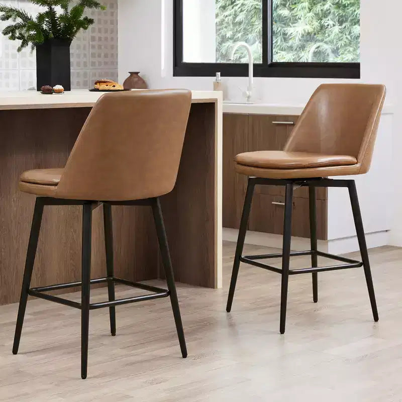 Tabouret de bar pivotant à hauteur de bar avec assise à double couche