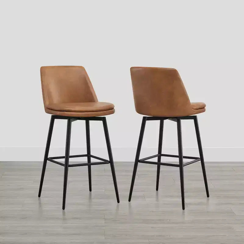 Tabouret de bar pivotant à hauteur de bar avec assise à double couche