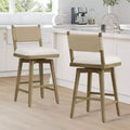 Spruce&Spring Swivel Counter Height Barstool with Braid Back & Wood Frame Set of 2, Natural