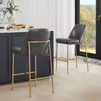 Tabouret de bar pivotant à hauteur de comptoir avec dossier tressé et structure en bois, naturel