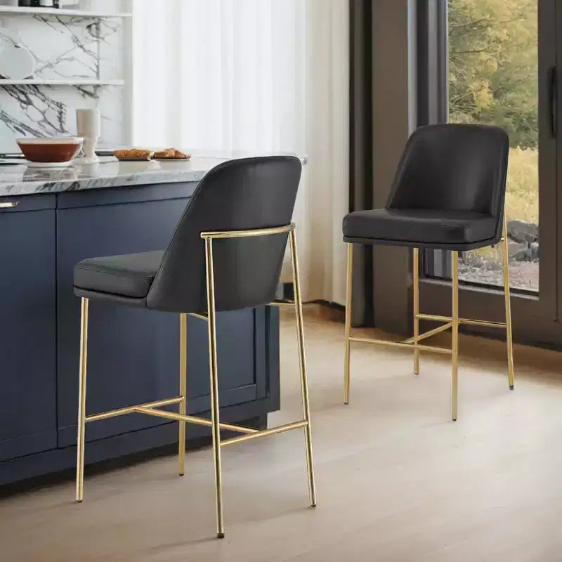 Tabouret de bar pivotant à hauteur de comptoir avec dossier tressé et structure en bois, naturel