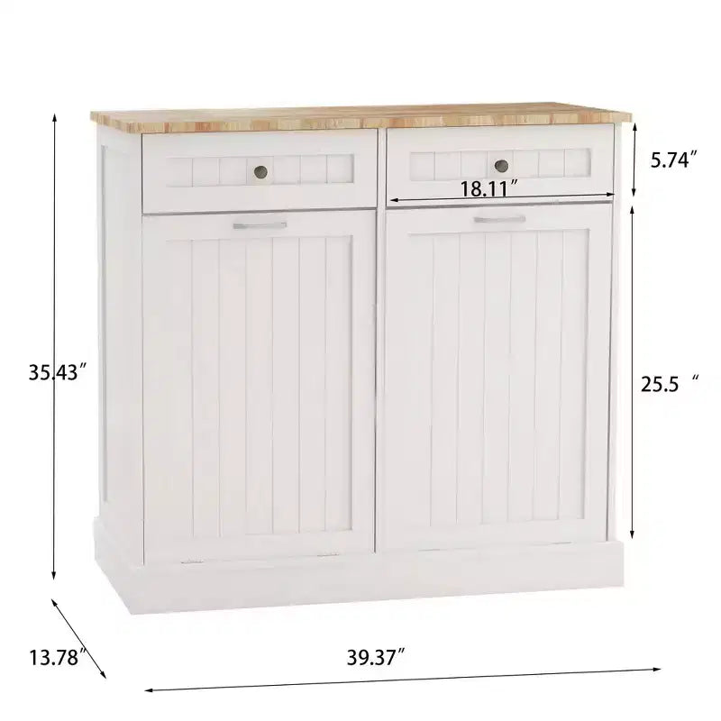 Meuble de cuisine pour poubelle, 39,37 po L x 13,78 po P x 35,34 po H