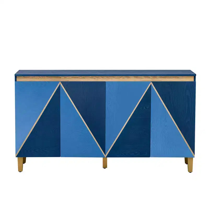Buffet Rétro de 152 cm avec 4 Portes et 4 Étagères