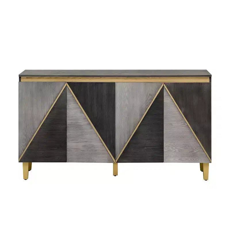 Buffet Rétro de 152 cm avec 4 Portes et 4 Étagères