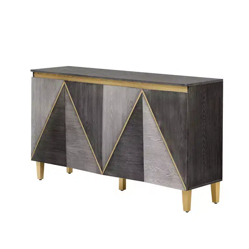 Buffet Rétro de 152 cm avec 4 Portes et 4 Étagères