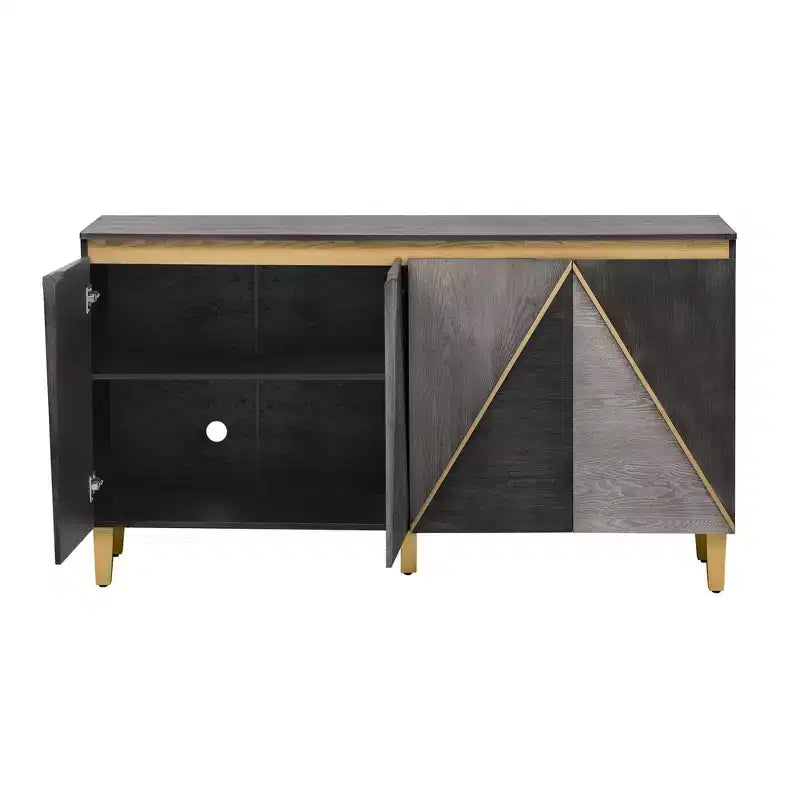 Buffet Rétro de 152 cm avec 4 Portes et 4 Étagères