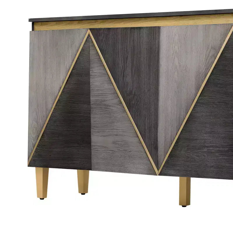 Buffet Rétro de 152 cm avec 4 Portes et 4 Étagères