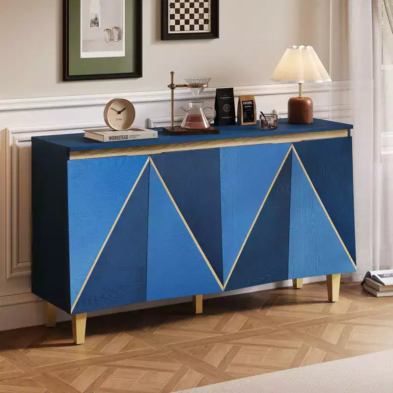 Buffet Rétro de 152 cm avec 4 Portes et 4 Étagères