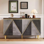 Buffet Rétro de 152 cm avec 4 Portes et 4 Étagères