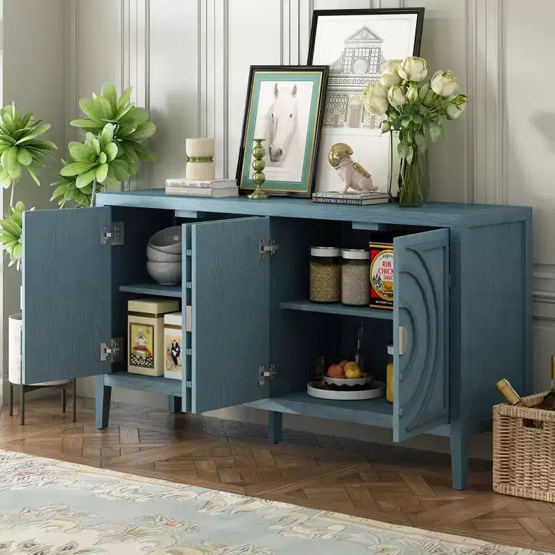 Grand buffet élégant à 4 portes et 4 étagères