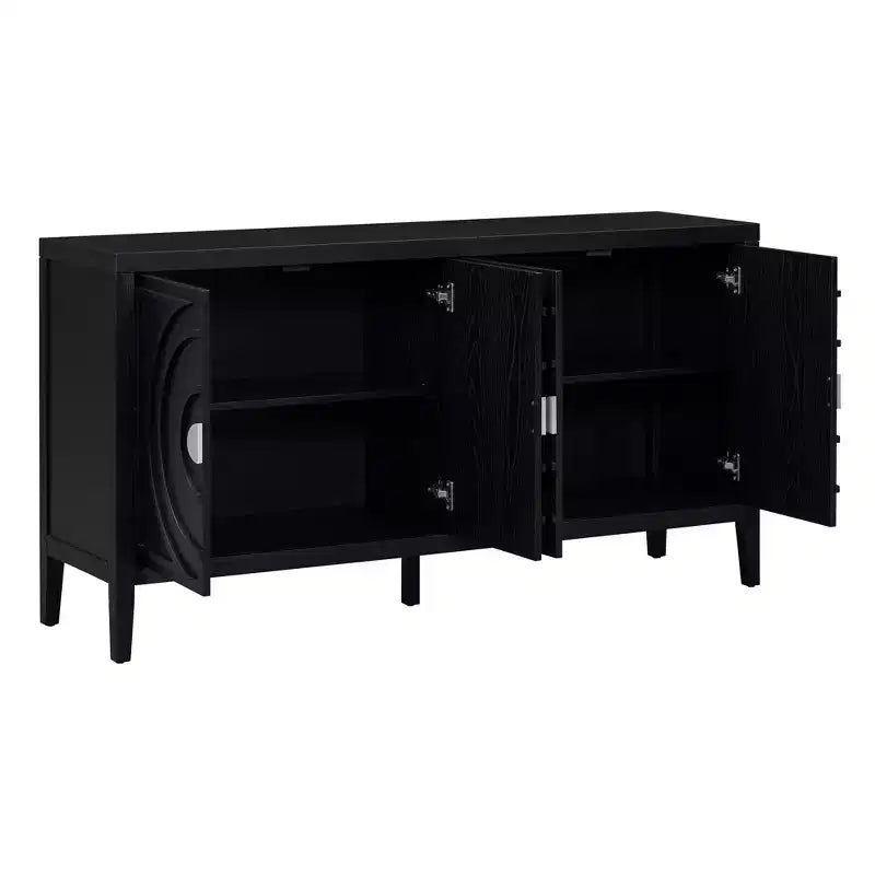 Grand buffet élégant à 4 portes et 4 étagères
